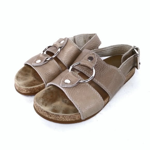 John Fluevog Mocha Leather Sandals - Picture 2 of 13